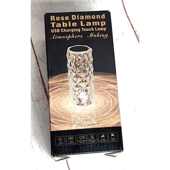 Rose Diamond LED USB Charging Mood Light Multiple Color Remote Lamp - Picture 1 of 16